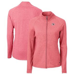 CUTTER & BUCK KC Chiefs Adapt Knit Full-Zip Jacket Heather Red Women’s Plus 3X